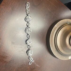 Silver Rose Link Bracelet